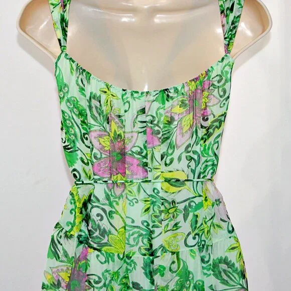 Diane von Furstenberg Modena Silk-Blend Dress in Garden Paisley Mint sz L $698